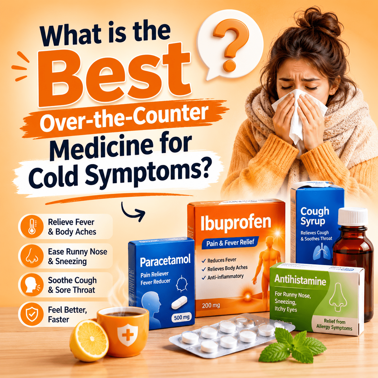 What is the best over-the-counter medicine for cold symptoms?